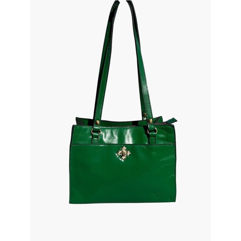 Patricia Nash Green Leather Satchel Shoulder Crossbody Bag Dust Bag